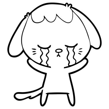 şirin köpek yavrusu ağlayan çizgi film