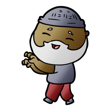 Çizgi film mutlu sakallı adam