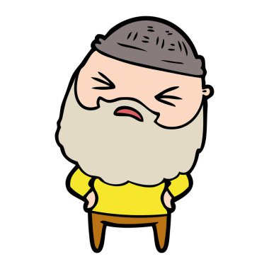 Sakallı çizgi film adamı.