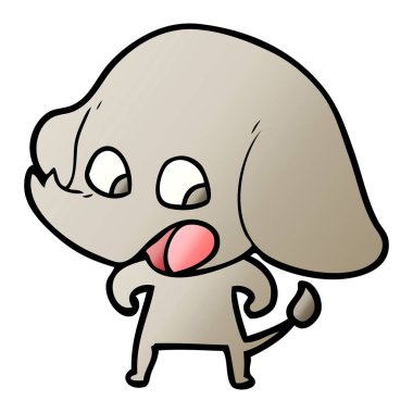 vektör çizim sevimli çizgi fil