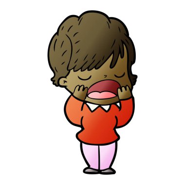 vektör çizim karikatür kadın söz