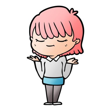 Çizgi filmdeki kadının vektör çizimi