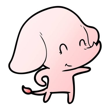 vektör çizim sevimli çizgi fil