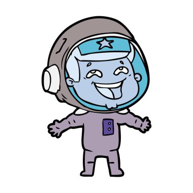 vektör çizim karikatür gülen astronot