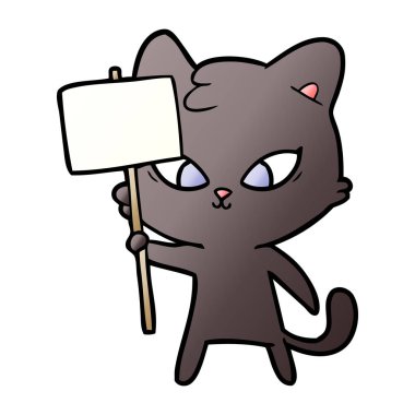 Çizgi film kedisinin vektör çizimi