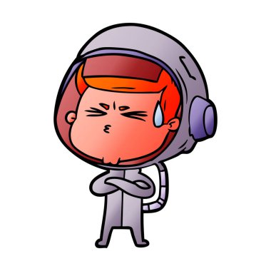 vektör çizim karikatür astronot vurguladı