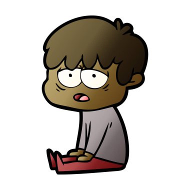 vektör çizim karikatür evlat yorgun