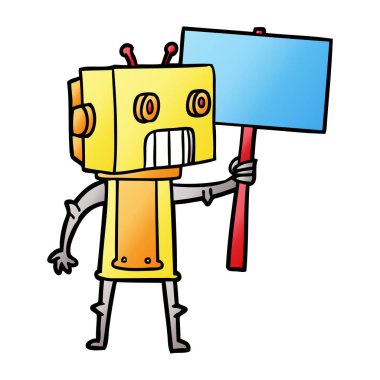 Çizgi film robotunun vektör çizimi