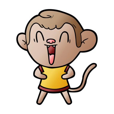 vektör çizim karikatür komik maymun