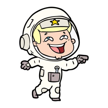 vektör çizim karikatür gülen astronot