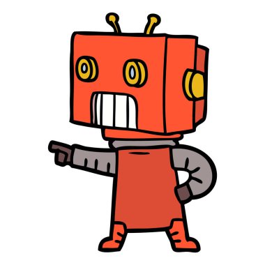 Çizgi film robotunun vektör çizimi
