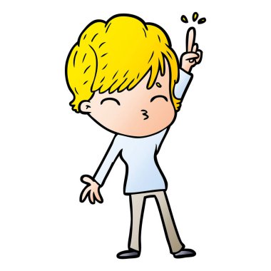 vektör çizim karikatür kadın düşünme