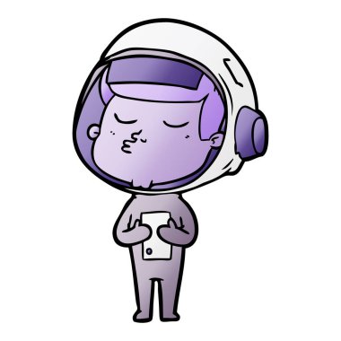 vektör çizim karikatür emin astronot