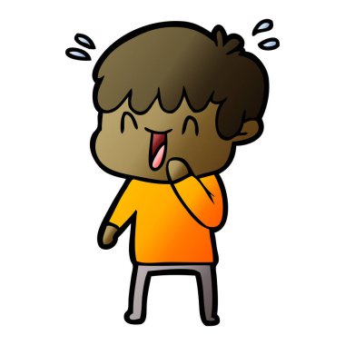 vektör çizim karikatür gülen çocuk