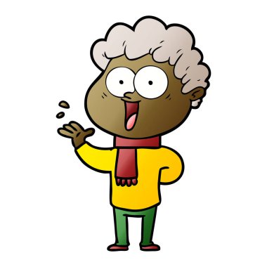 vektör çizim karikatür mutlu adam