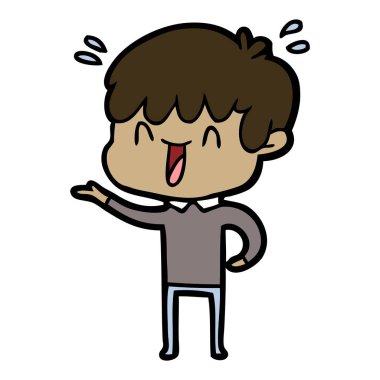 vektör çizim karikatür gülen çocuk