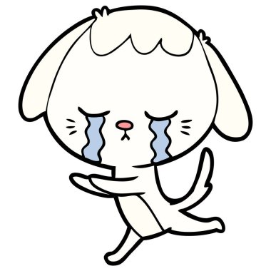 vektör çizim karikatür ağlayan köpek