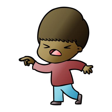 vektör çizim karikatür adam vurguladı