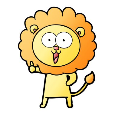 mutlu karikatür aslan vektör çizim