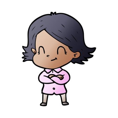 vektör çizim karikatür dostça kız