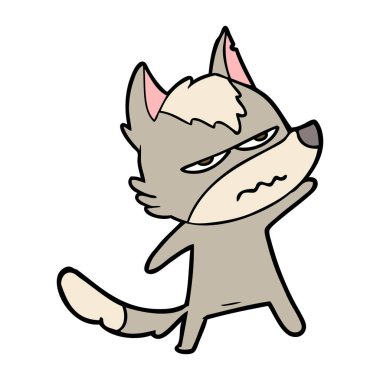 vektör çizim karikatür rahatsız kurt