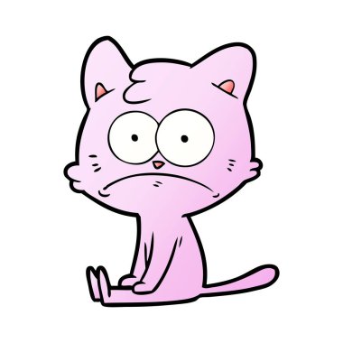 vektör çizim karikatür gergin kedi