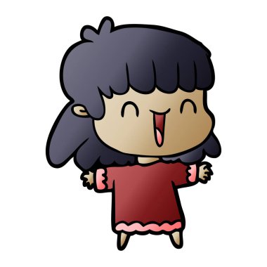 Çizgi filmdeki kadının vektör çizimi