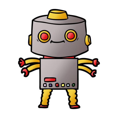 Çizgi film robotunun vektör çizimi