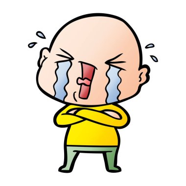 çizgi film ağlayan kel adam