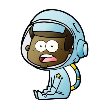 Çizgi film astronotunun vektör çizimi