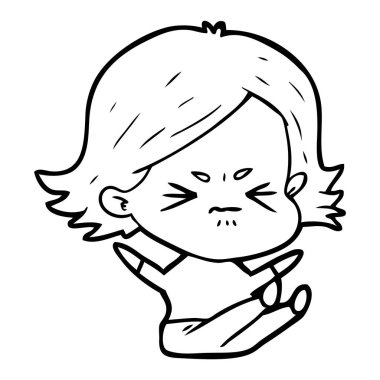 vektör çizim karikatür kızgın kız