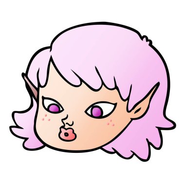 vektör çizim karikatür elf kızı