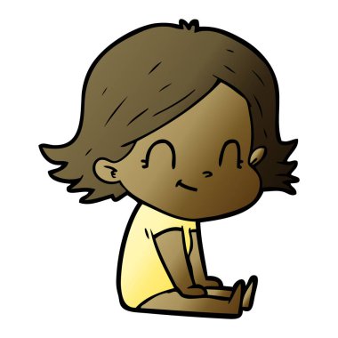 vektör çizim karikatür dostça kız