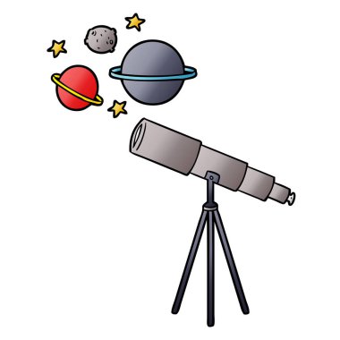 çizgi film teleskop vektör çizim