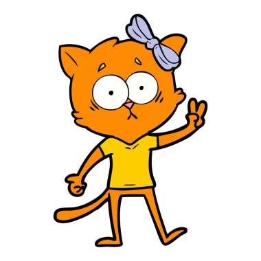 Çizgi film kedisinin vektör çizimi