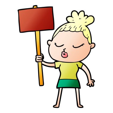 vektör çizim karikatür sakin kadın