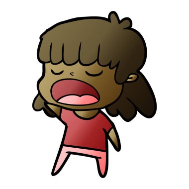 vektör çizim karikatür kadın söz