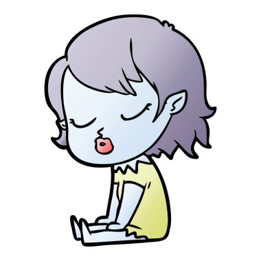 sevimli çizgi vampir kız