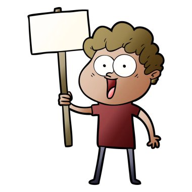 vektör çizim karikatür mutlu adam