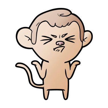 vektör çizim karikatür rahatsız maymun