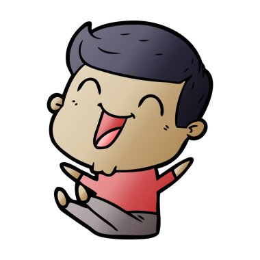 vektör çizim karikatür man gülüyor