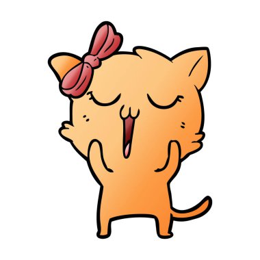 Çizgi film kedisinin vektör çizimi