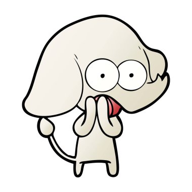 vektör çizim sevimli çizgi fil