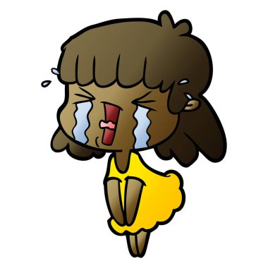 Çizgi filmdeki kadının vektör çizimi