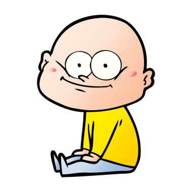 karikatür kel adam bakıyor