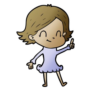 vektör çizim karikatür dostça kız