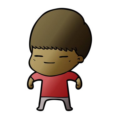 vektör çizim karikatür kendini beğenmiş çocuk