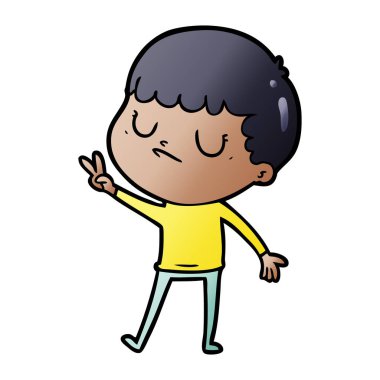 vektör çizim karikatür huysuz çocuk