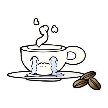 çizgi film ağlayan espresso kupa