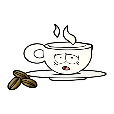 vektör çizim karikatür espresso kupa